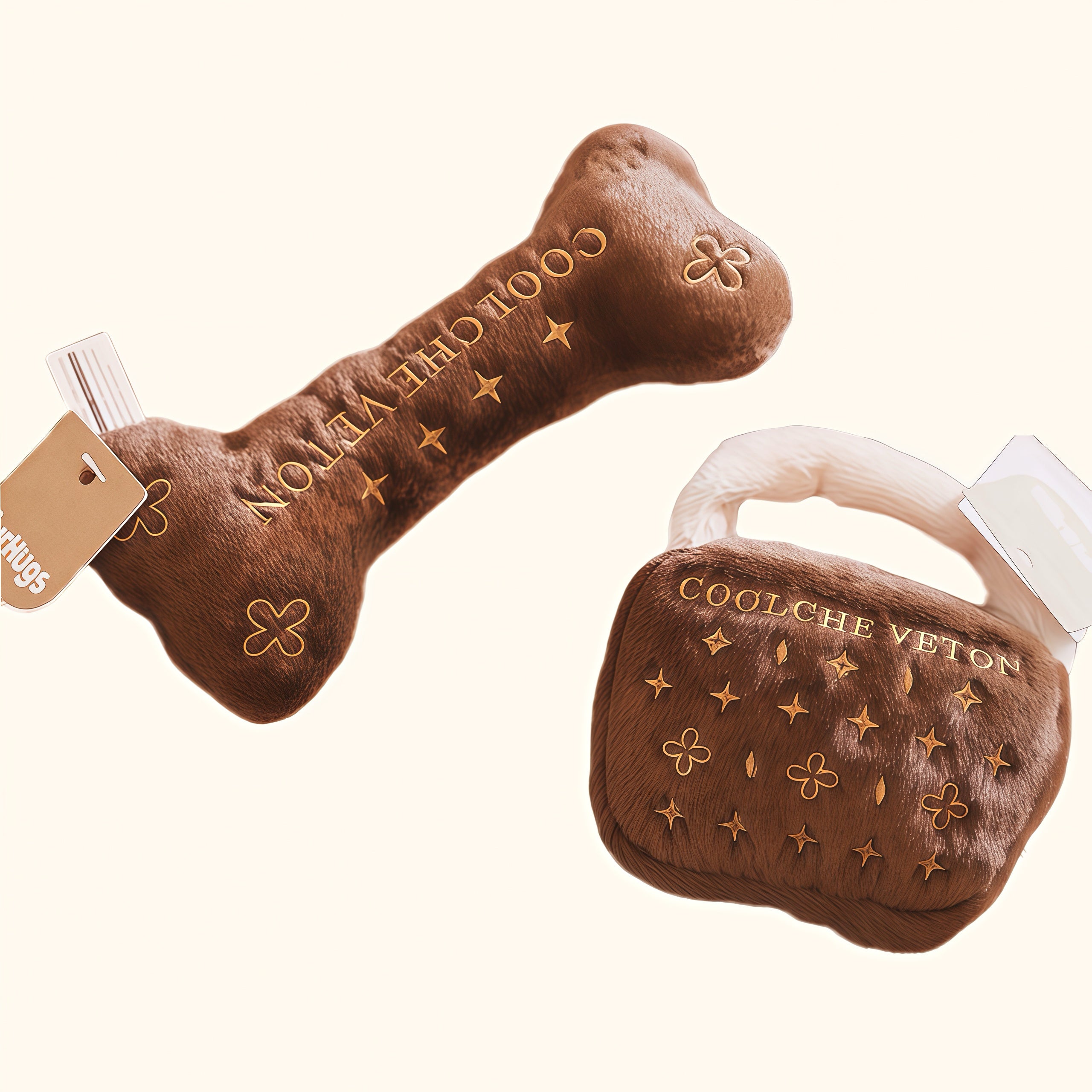 Coolche Veton Luxury Dog Toy Set - Bone & Handbag