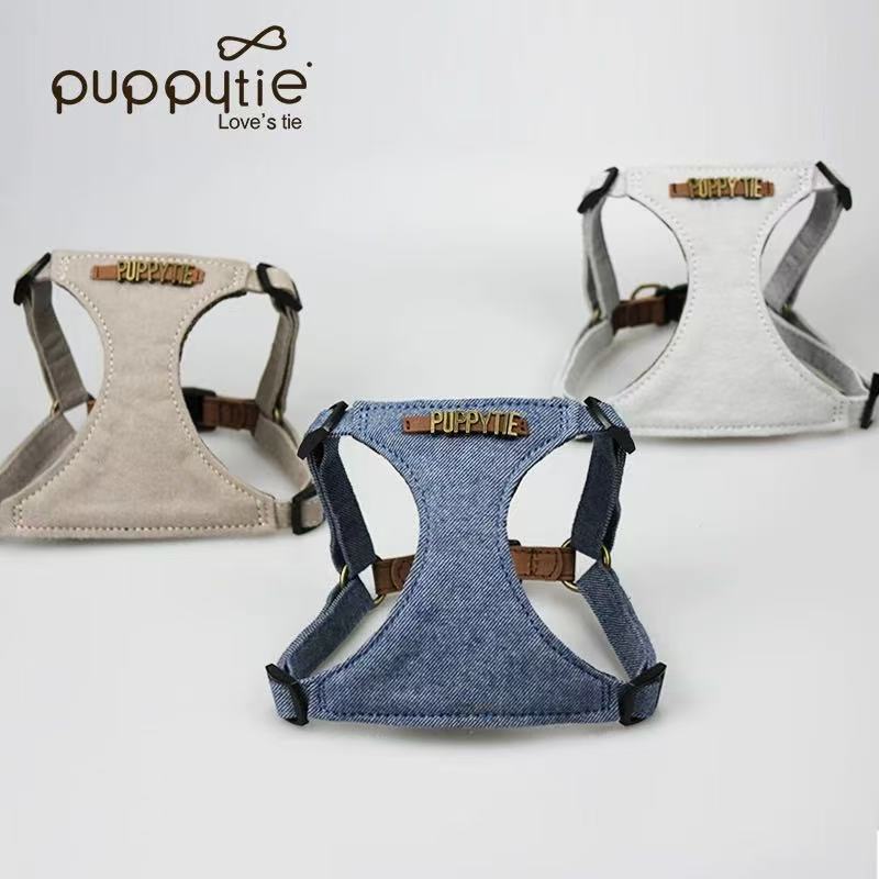 PUPPYTIE Premium Leather Dog Harness with Dual-Leash Function