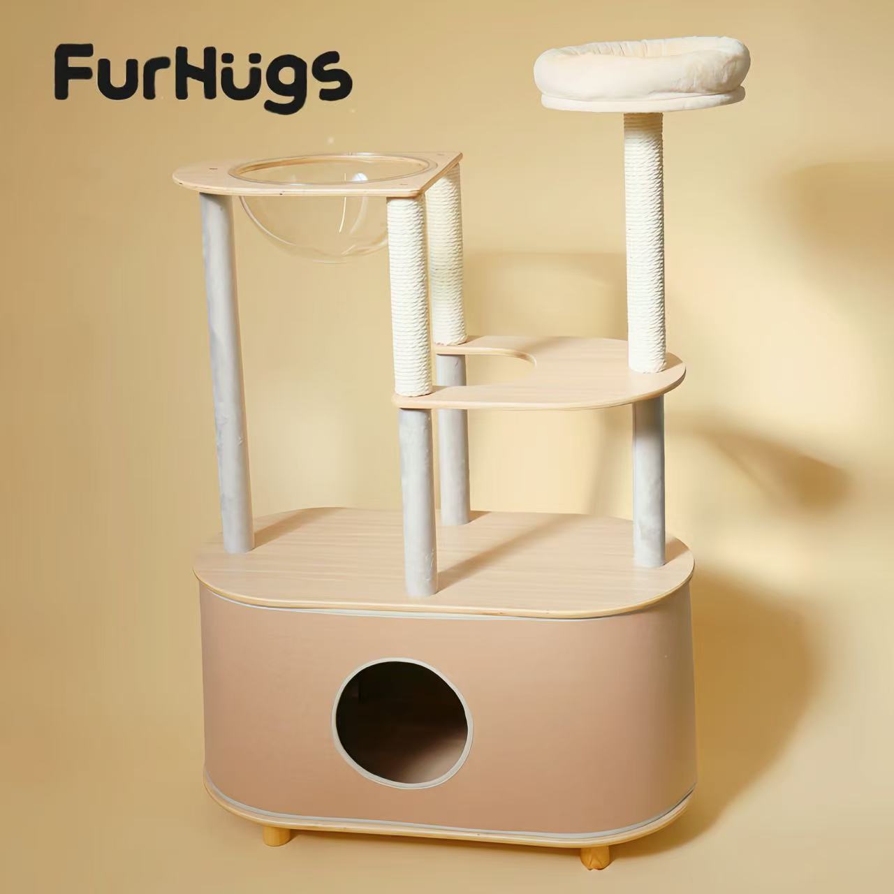 FurHugs Hide & Climb Cat Tree – A Cozy Space to Rest and Explore