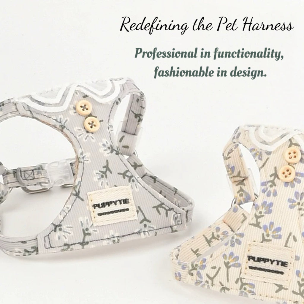 PUPPYTIE Garden Series Floral Dog Harness – Soft & Stylish