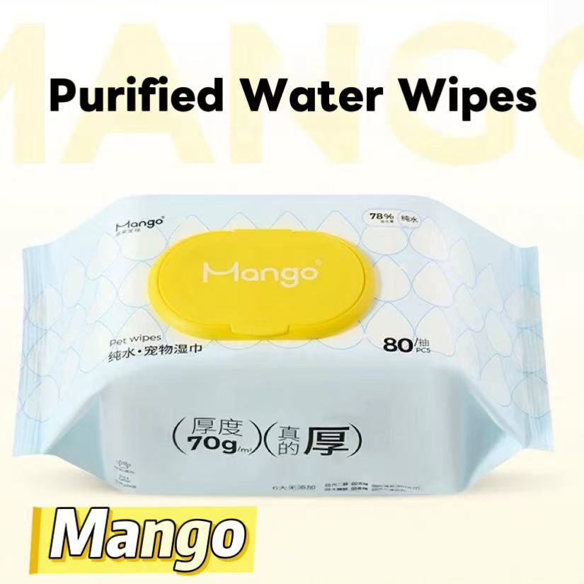 Mango Purified Water Pet Wipes – Ultra-Pure EDI Water for Gentle Daily Care