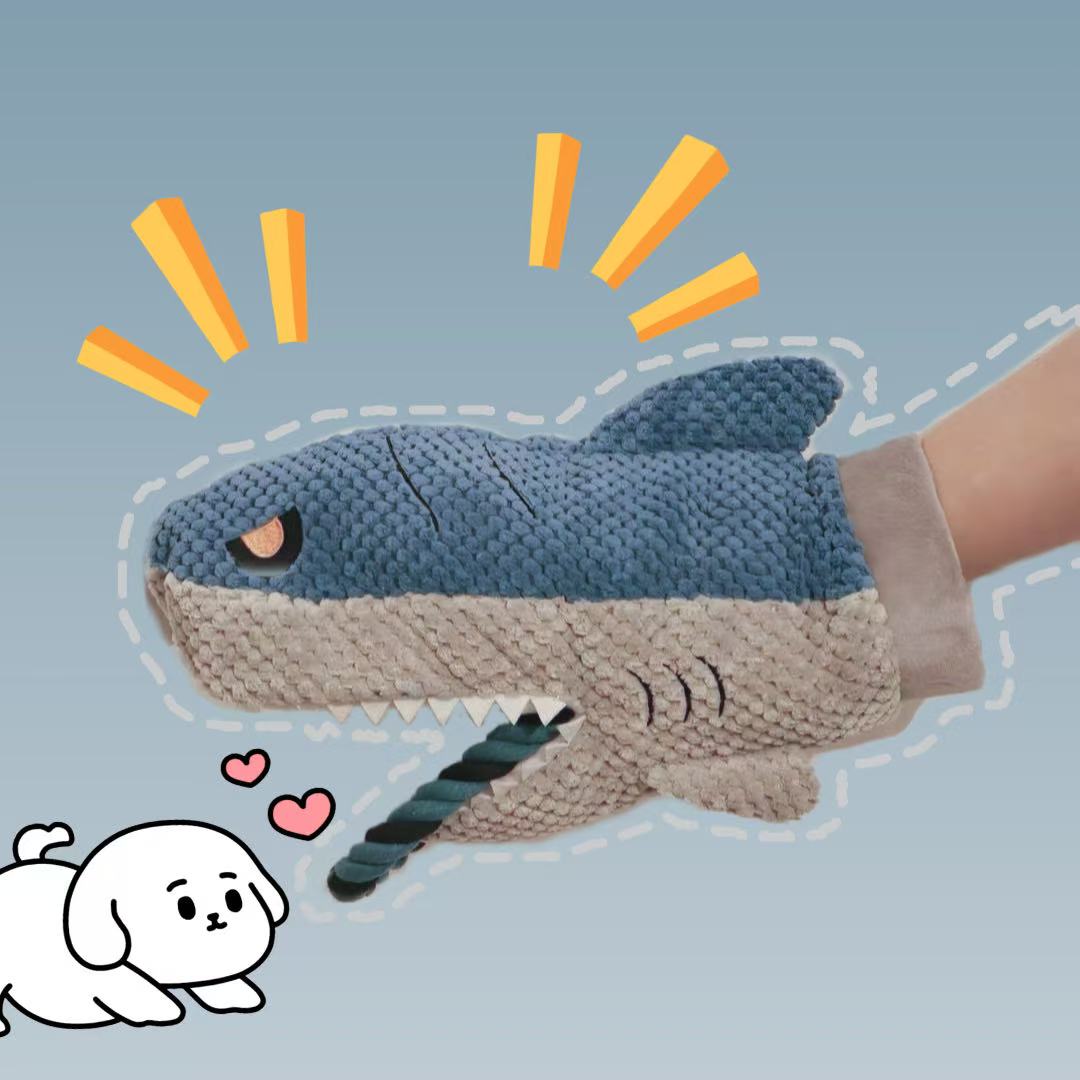 Shark Attack Tug Toy – Interactive Plush Toy for Dogs & Humans