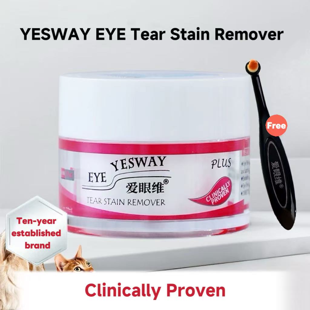 YESWAY Pet Tear Stain Remover Powder – Gentle Natural Formula for Dogs & Cats