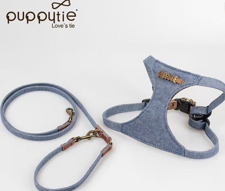 PUPPYTIE Premium Leather Dog Harness with Dual-Leash Function