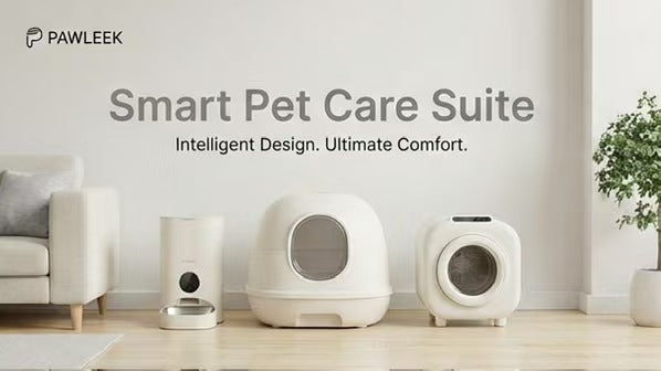 Luxury Smart Pet Living System – Automatic Feeder, Self-Cleaning Litter Box & Pet Dryer