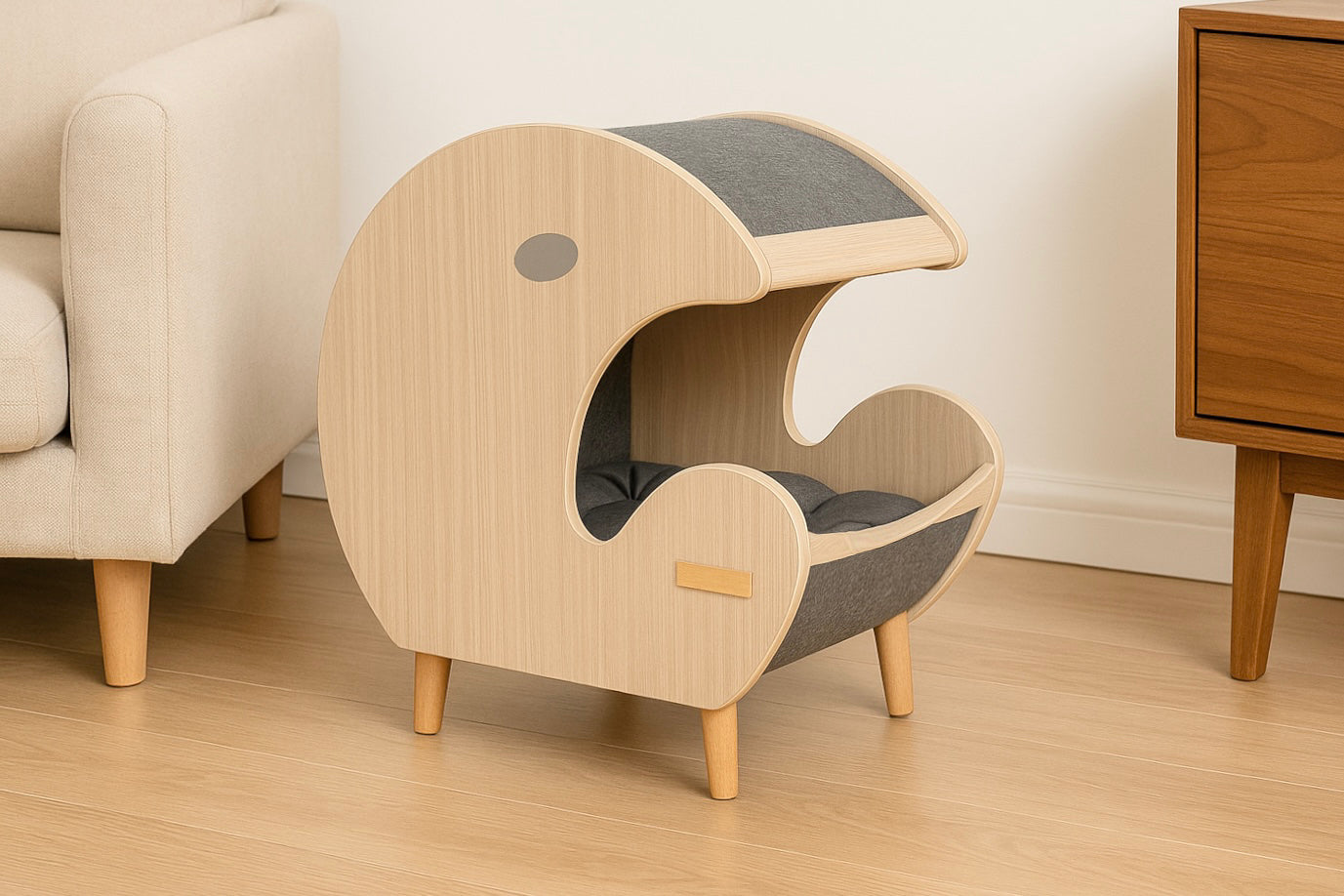FurHugs PacPod – Cozy Retro-Inspired Cat & Dog Nest