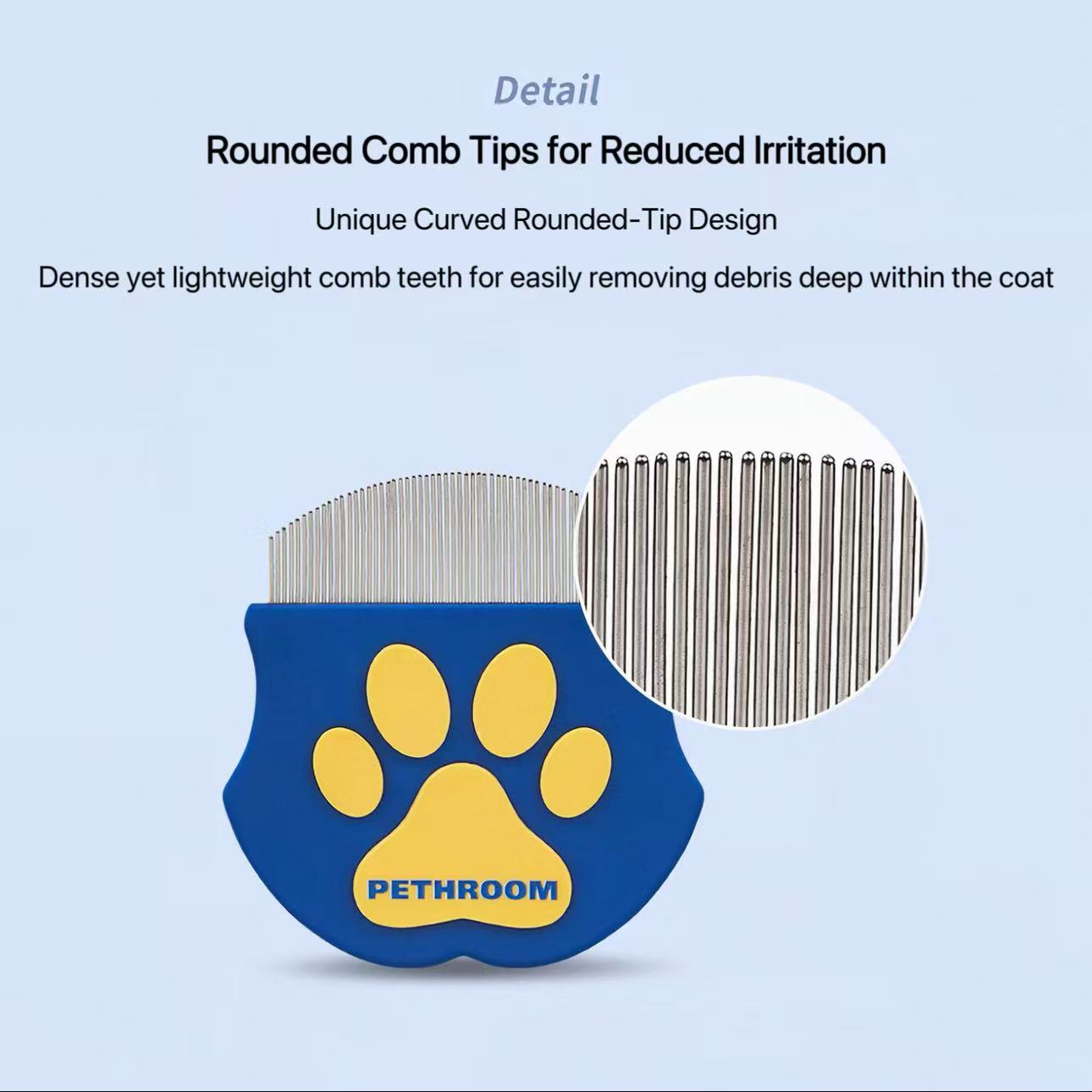 PETHROOM Gentle Face Grooming Comb for Cats & Dogs