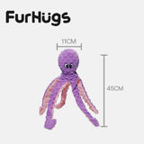 FurHugs Squeaky Octopus Plush Dog Toy
