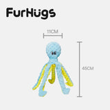 FurHugs Squeaky Octopus Plush Dog Toy